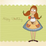 funny girl with birthday cake N4