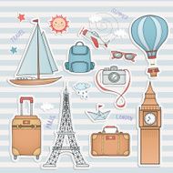 Travel set Hand drawn summer labels N9