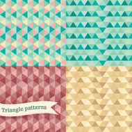 Seamless retro geometric Triangle background set
