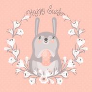Happy Easter card with cute bunny N3