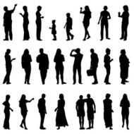 silhouettes of beautiful mans and womans N4