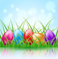 Easter eggs in the grass