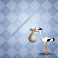 stork delivering with baby boy