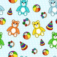 Colorful seamless pattern with toys
