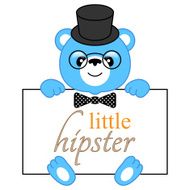 Cartoon bear hipster