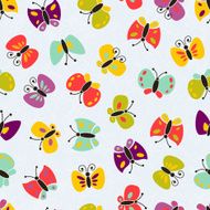 Seamless vector colorful butterfly pattern