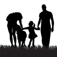 Vector silhouette of a family N142