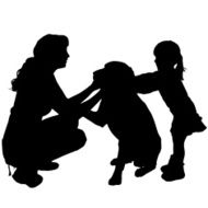 Vector silhouette of a family N145