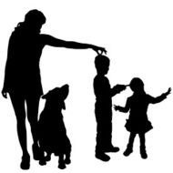 Vector silhouette of a family N146