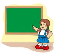 Student explaining the blackboard