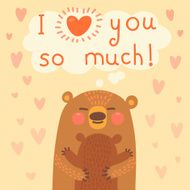 Greeting card for the bear mother and cub N3