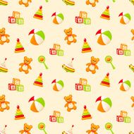 Seamless pattern with children&#039;s toys