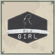 Retro Baby card - Its a girl theme N2