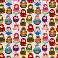 seamless Russian doll pattern N7