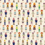 seamless young girl pattern