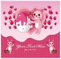 Easter rabbit and egg card N6