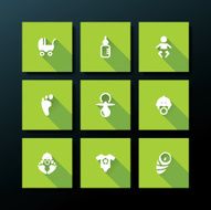 Vector flat baby icon set N11