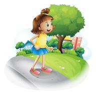 little girl at the street
