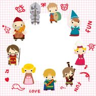 cartoon Medieval people card