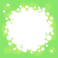 Green background with white flowers N2