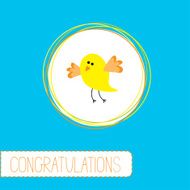 Congratulations card with cute yellow bird