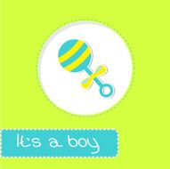 Baby boy rattle Shower card