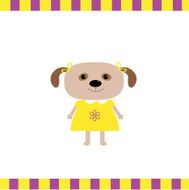 Cartoon dog girl card