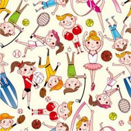 cartoon sport player pattern