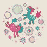 sun-flowers-round-horses