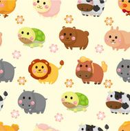 cartoon animal seamless pattern N7