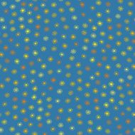 Small hand-drawn suns on a Blue Background Seamless vector pattern