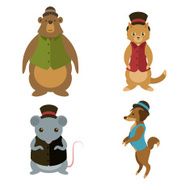 Vector imags od collection of animals with hats