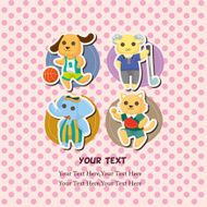 cartoon animal sport card