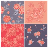 Seamless background Collection - Vintage Flowers