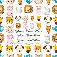 cartoon animal head card N3
