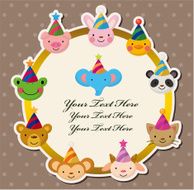 Cartoon Party animal head card N3
