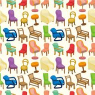chair furniture seamless pattern N2
