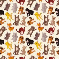 cartoon animal seamless pattern N8