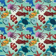 cartoon fish seamless pattern N2