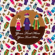 cartoon chinese people card N6