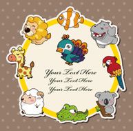 Cartoon animal card N11