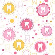 Cheerful seamless texture with cartoon teeth N7