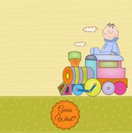 customizable birthday greeting card with train N5