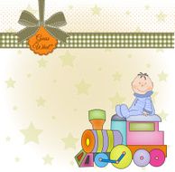 customizable birthday greeting card with train N6