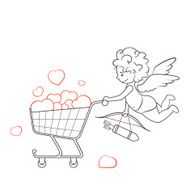 Cupid and Cart full of Hearts N2