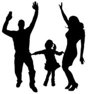 Vector silhouettes of dancing people N40