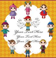 winter children card N16