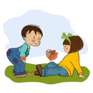 boy playing with a little girl N2