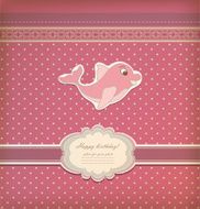 Baby card with dolphin toy vector N2