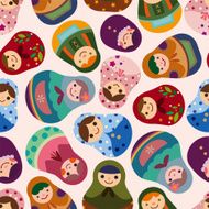 seamless Russian doll pattern N9